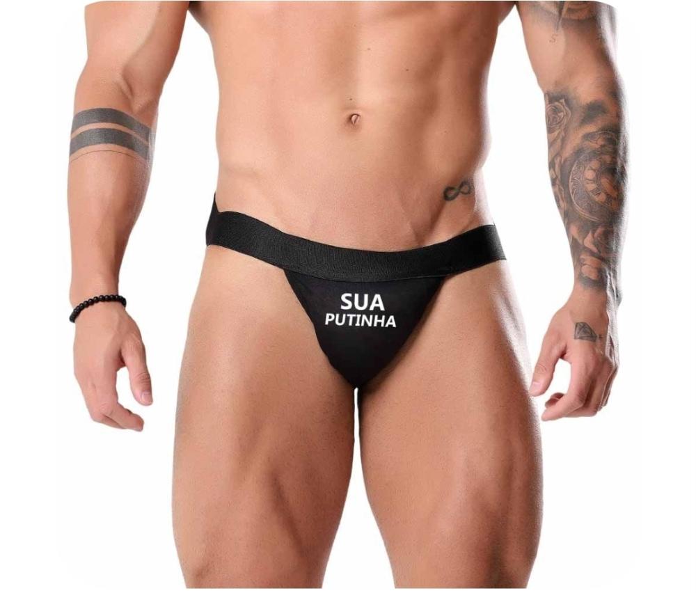 Cueca Jockstrap Frases (SUA PUTINHA) Preto Cueca Jockstrap Frases (SUA PUTINHA) Preto