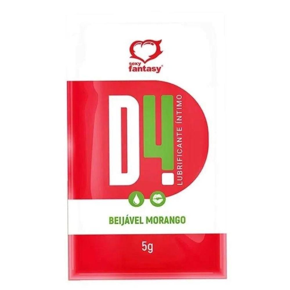 D4 Morango Gel Lubrificante Íntimo Beijável Sachê 5G Sexy Fantasy D4 Morango Gel Lubrificante Íntimo Beijável Sachê 5G Sexy Fantasy