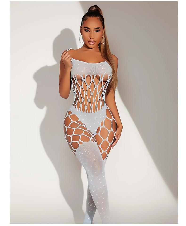 Body Strass Arrastão Branco Tamanho Único Body Strass Arrastão Branco Tamanho Único
