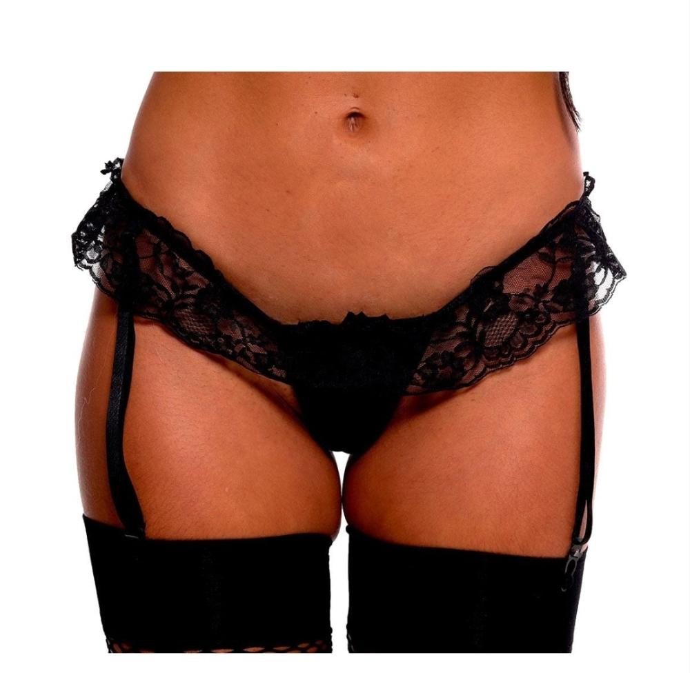 Calcinha Fio Dental Com Liga Preto Pimenta Sexy Calcinha Fio Dental Com Liga Preto Pimenta Sexy
