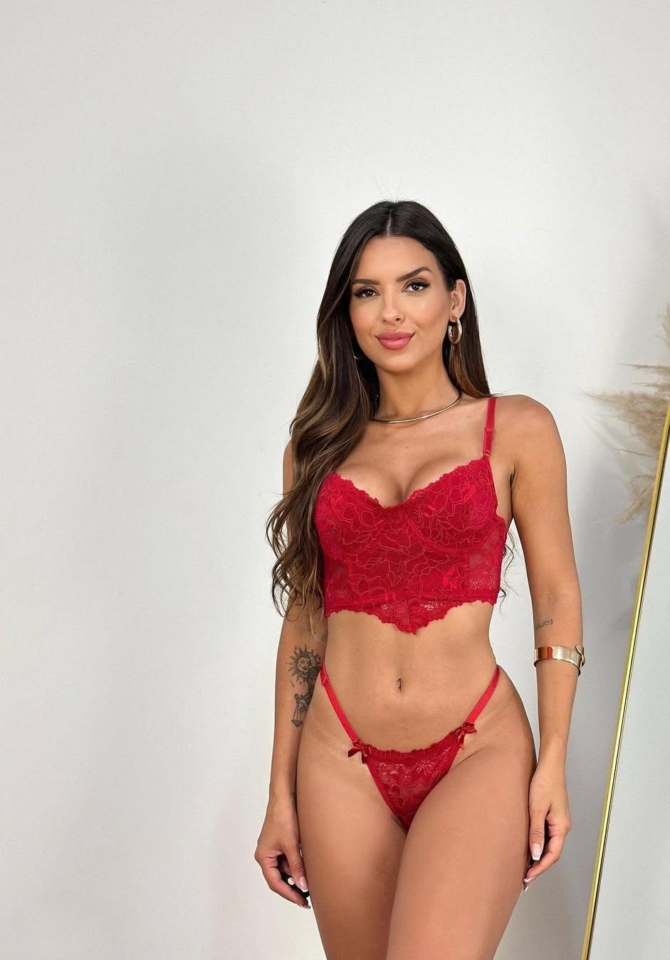 Conjunto Rafaela Corset G Vermelho Conjunto Rafaela Corset G Vermelho