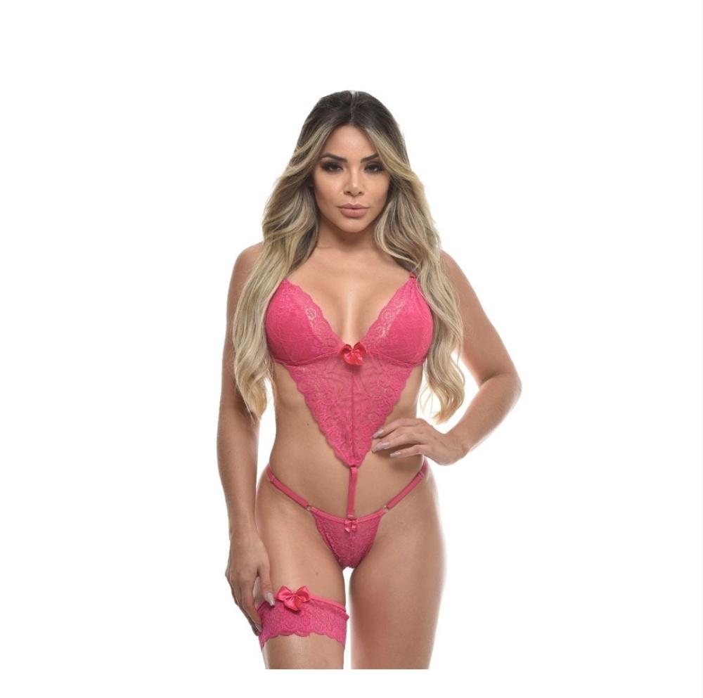 Body Luana Rendado Com Persex G Pink Body Luana Rendado Com Persex G Pink