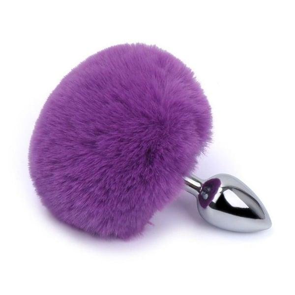 Plug Anal M Com Pompom Roxo Plug Anal M Com Pompom Roxo