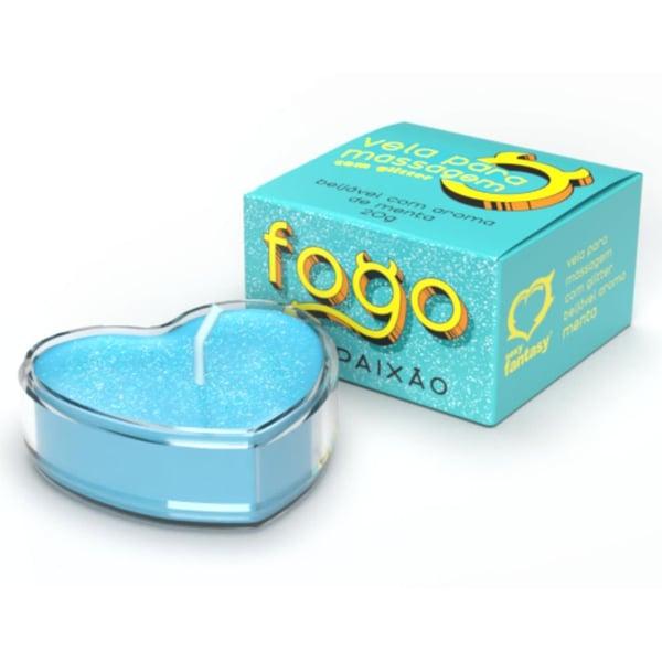 Vela Fogo Da Paixão Com Glitter Menta Sexy Vela Fogo Da Paixão Com Glitter Menta Sexy